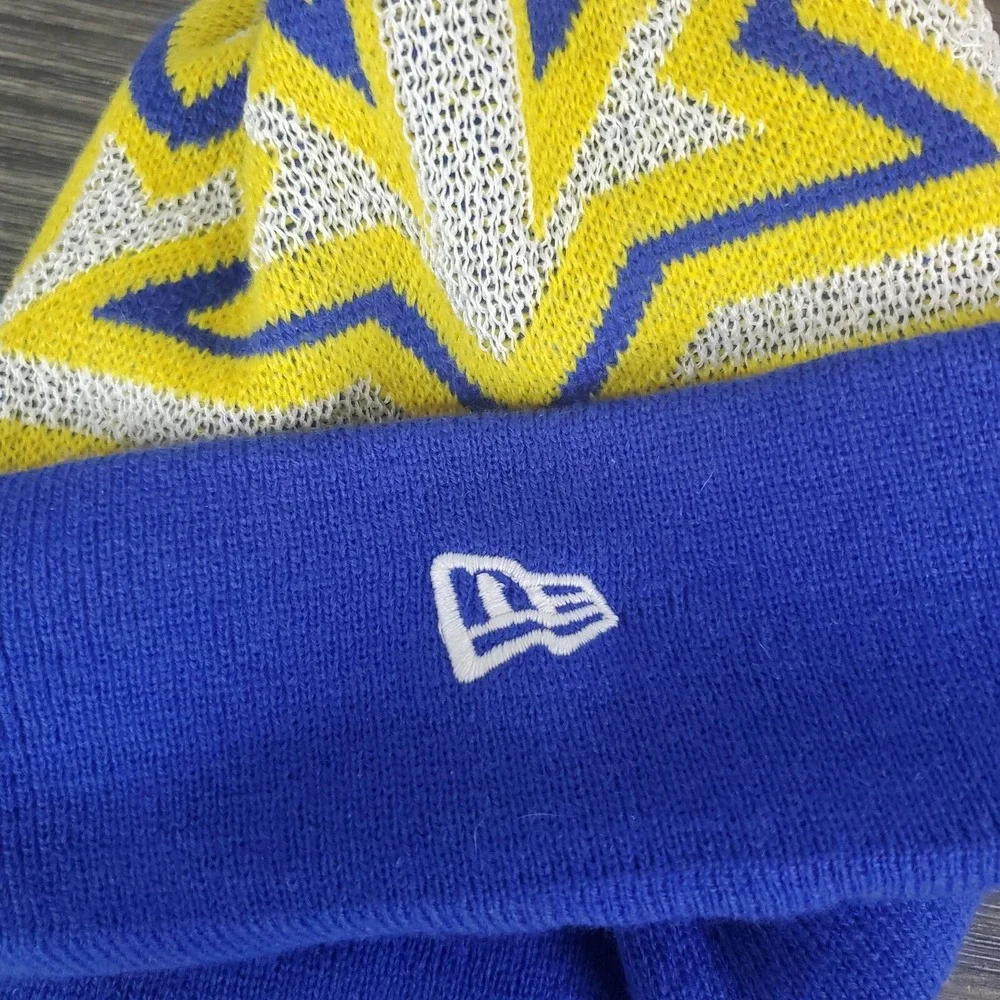 NBA New Era Golden State‎ Warriors Beanie Hat Winter Ski Cap, Retro Design